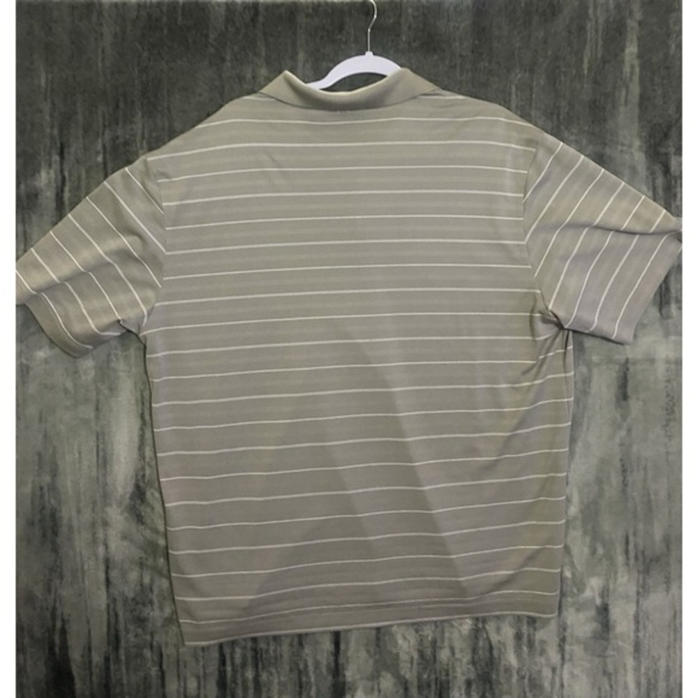 Nike Golf Mens XL Dri-FIT Striped Polo Shirt Olive Green Short Sleeve Sport Top - Picture 5 of 5